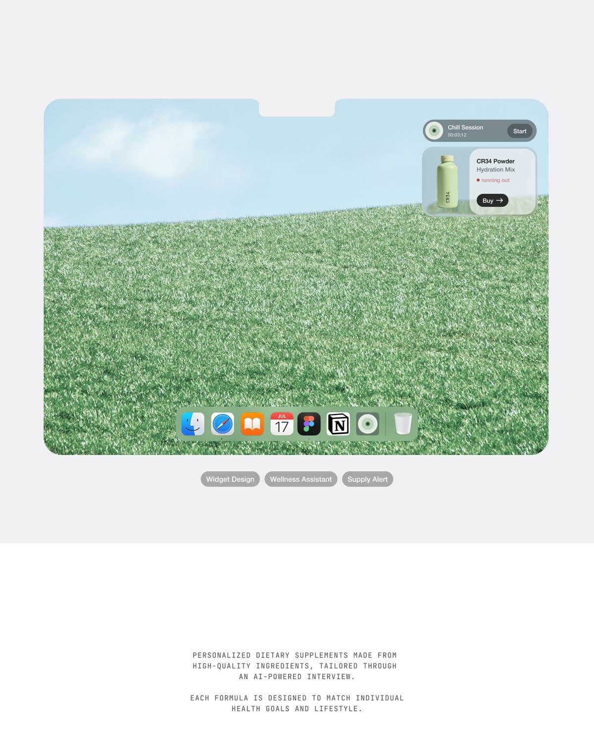 Mac desktop showing connected apps and widgets