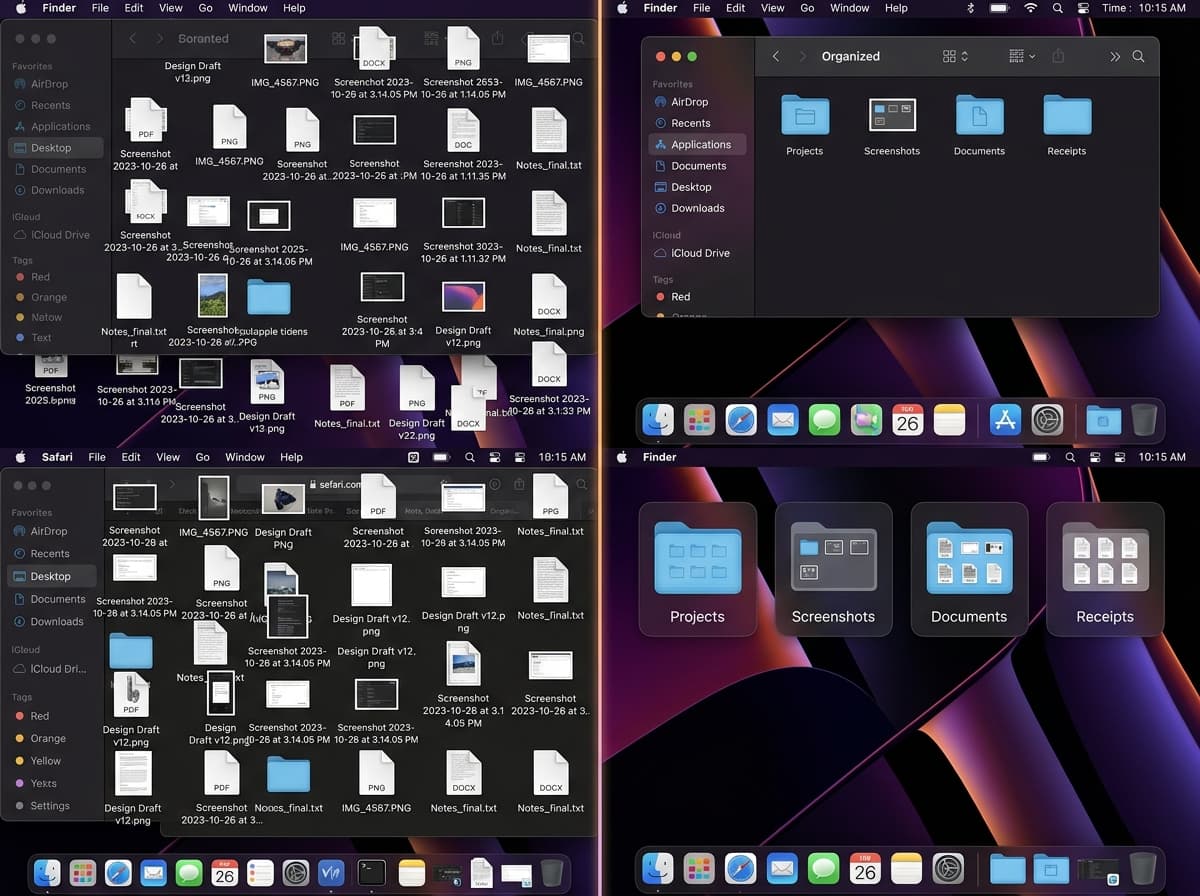 Native Finder File Organizer, Slack/iMessage Automation & Search Anti-Hallucination